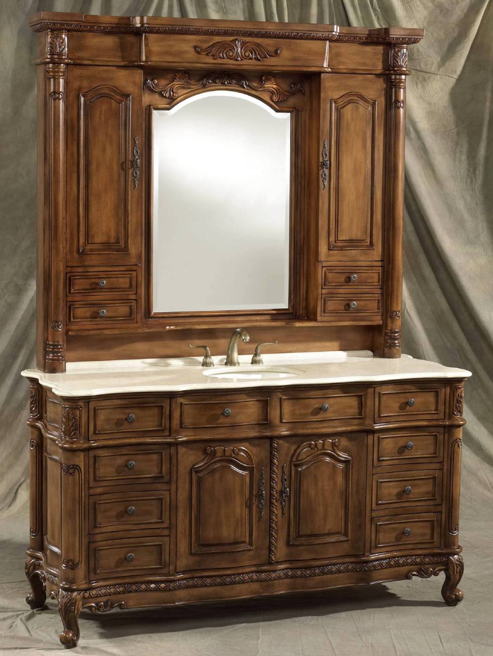 64Inch Simon Vanity Single Sink Vanity Vanity with Hutch
